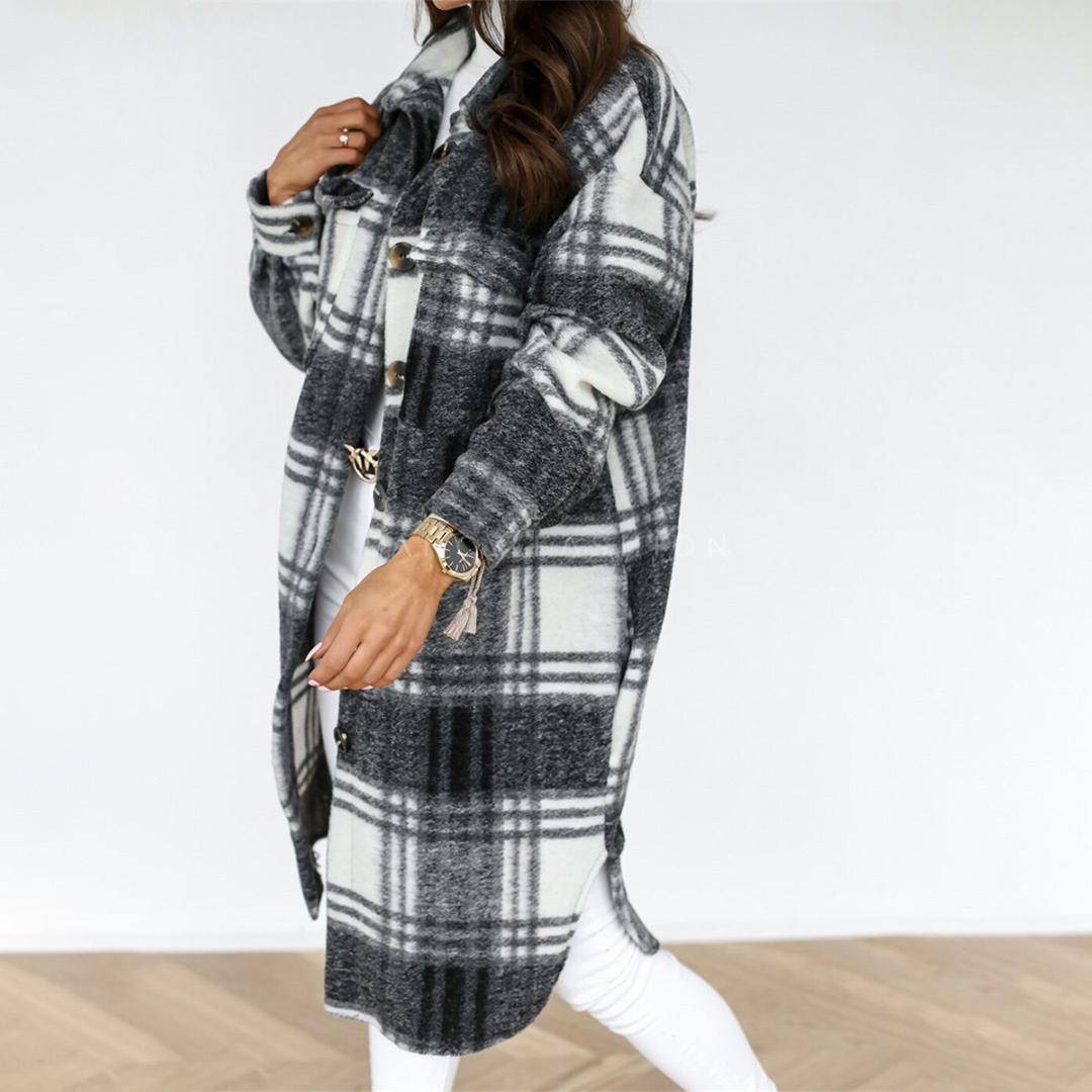 Elodie - Plaid Longline Coat