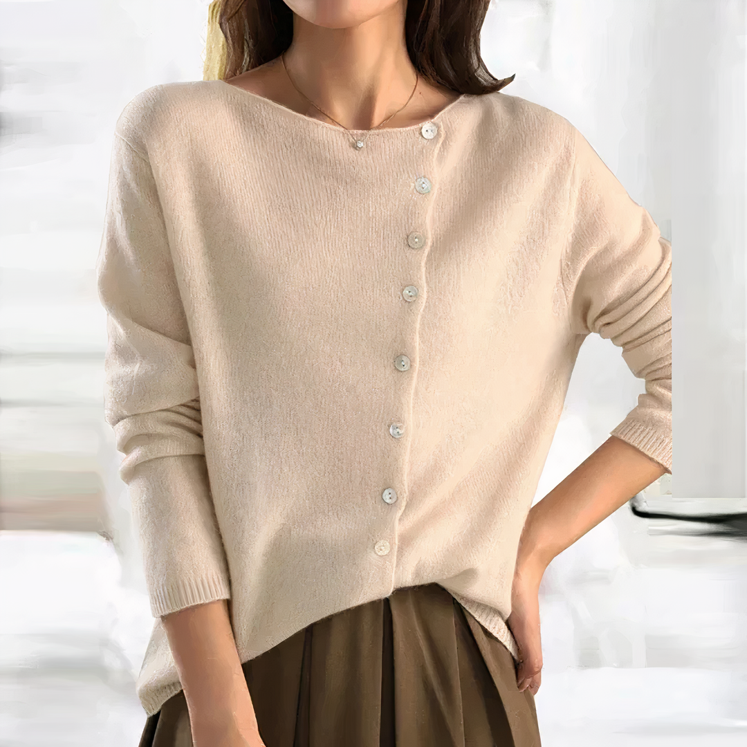 Annalise - Button Through Cardigan — Cream
