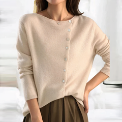 Annalise - Button Through Cardigan — Cream