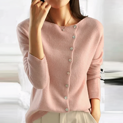 Annalise - Button Through Cardigan — Pink