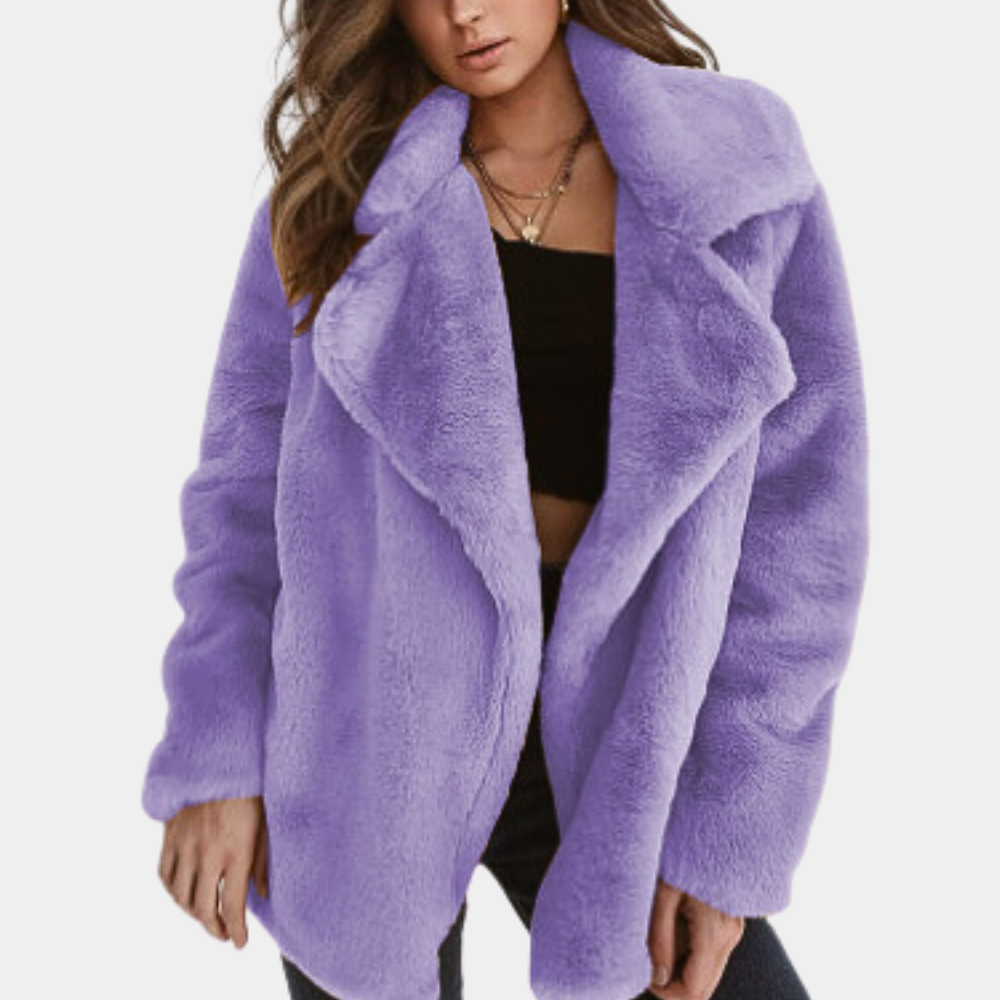 Mirabel - Faux Fur Coat with Lapels