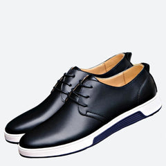 Stewart - Leather Derby Sneakers — Black