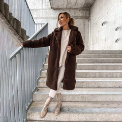 Matilda - Teddy Coat with Buttons — Coffee