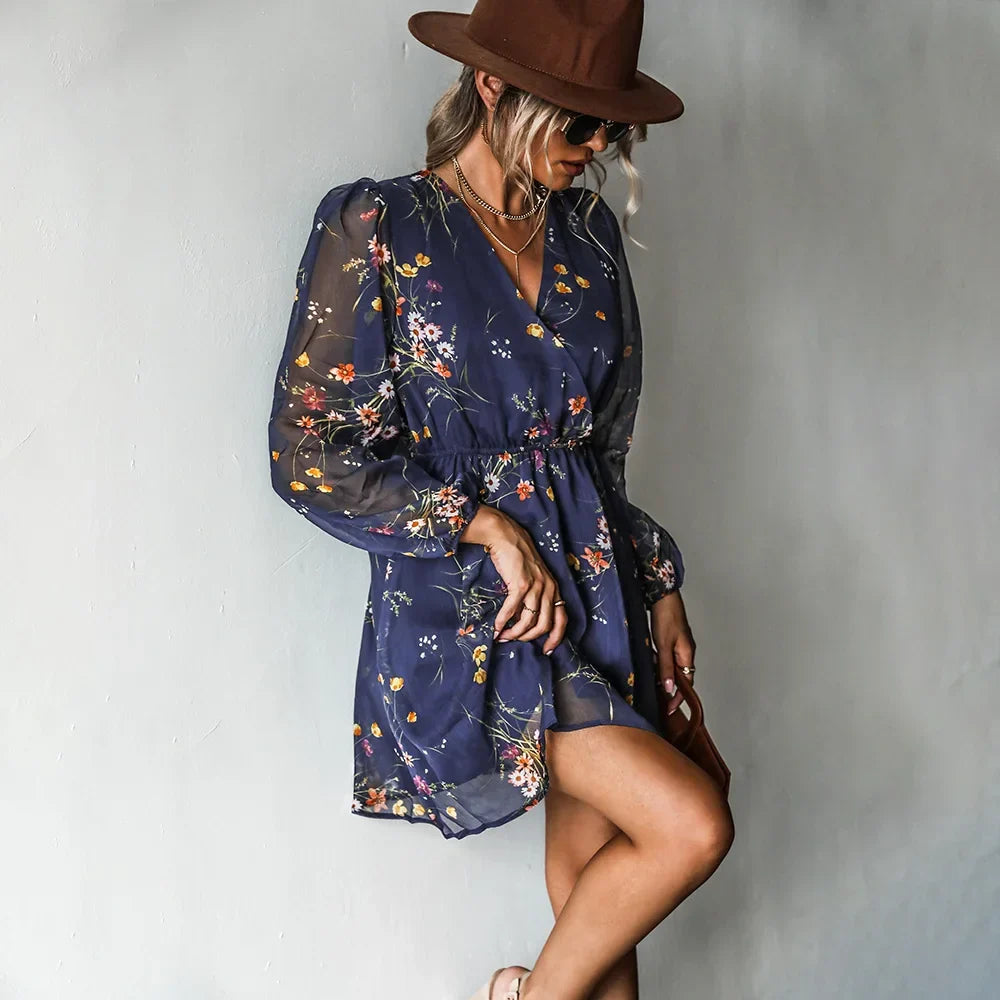 Charlotte - Floral Chiffon Mini Dress