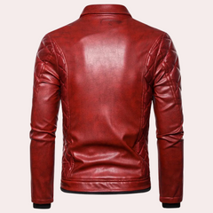 Sylvester - Leather Jacket with Fur Collar