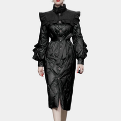 Vanessa - Quilted Coat with Puff Shoulders