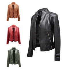 Colette - Faux Leather Zip Jacket