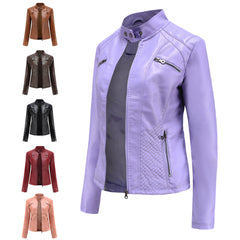 Natalie - Faux Leather Biker Jacket