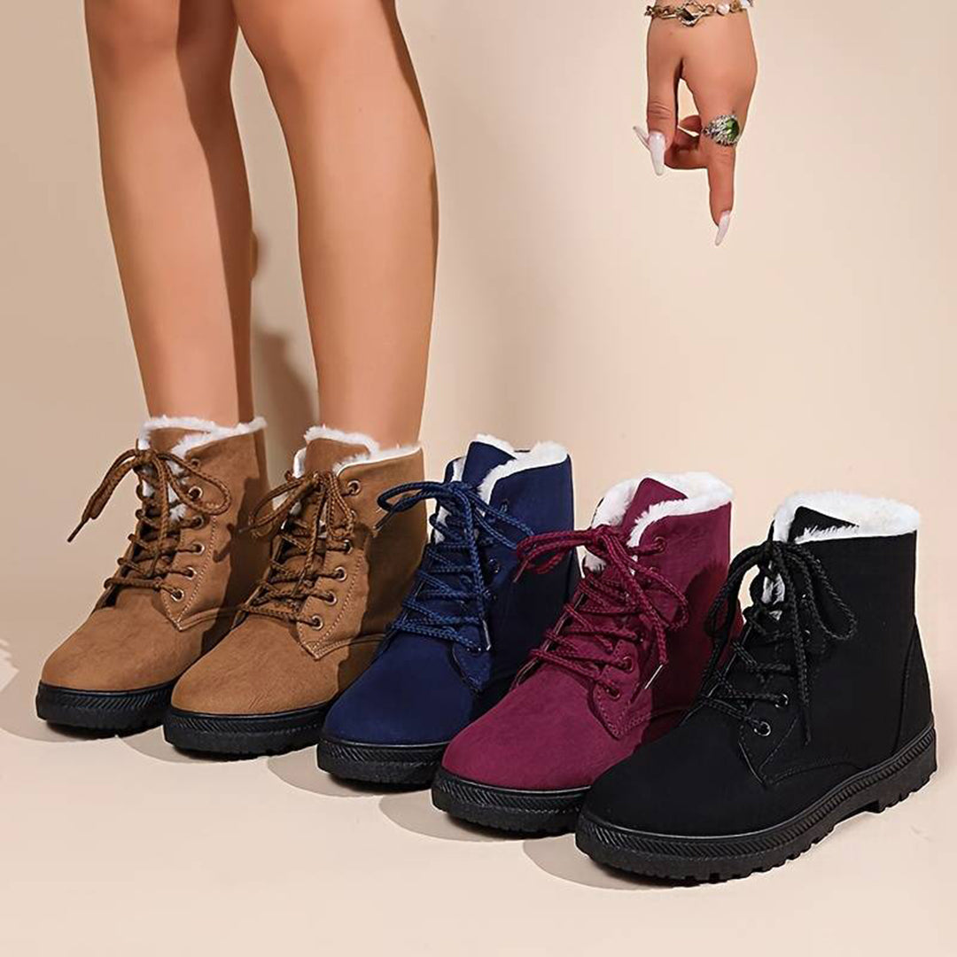 Renata - Lace up Fleece Boots