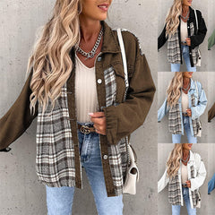 Henrietta - Denim Jacket with Check Panels