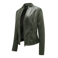 Colette - Faux Leather Zip Jacket