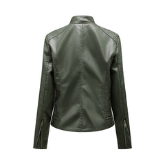 Colette - Faux Leather Zip Jacket
