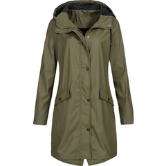 Xanthe - Hooded Rain Mac — Army green