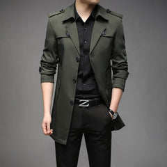 Quentin - Double Breasted Trench Coat — Army green