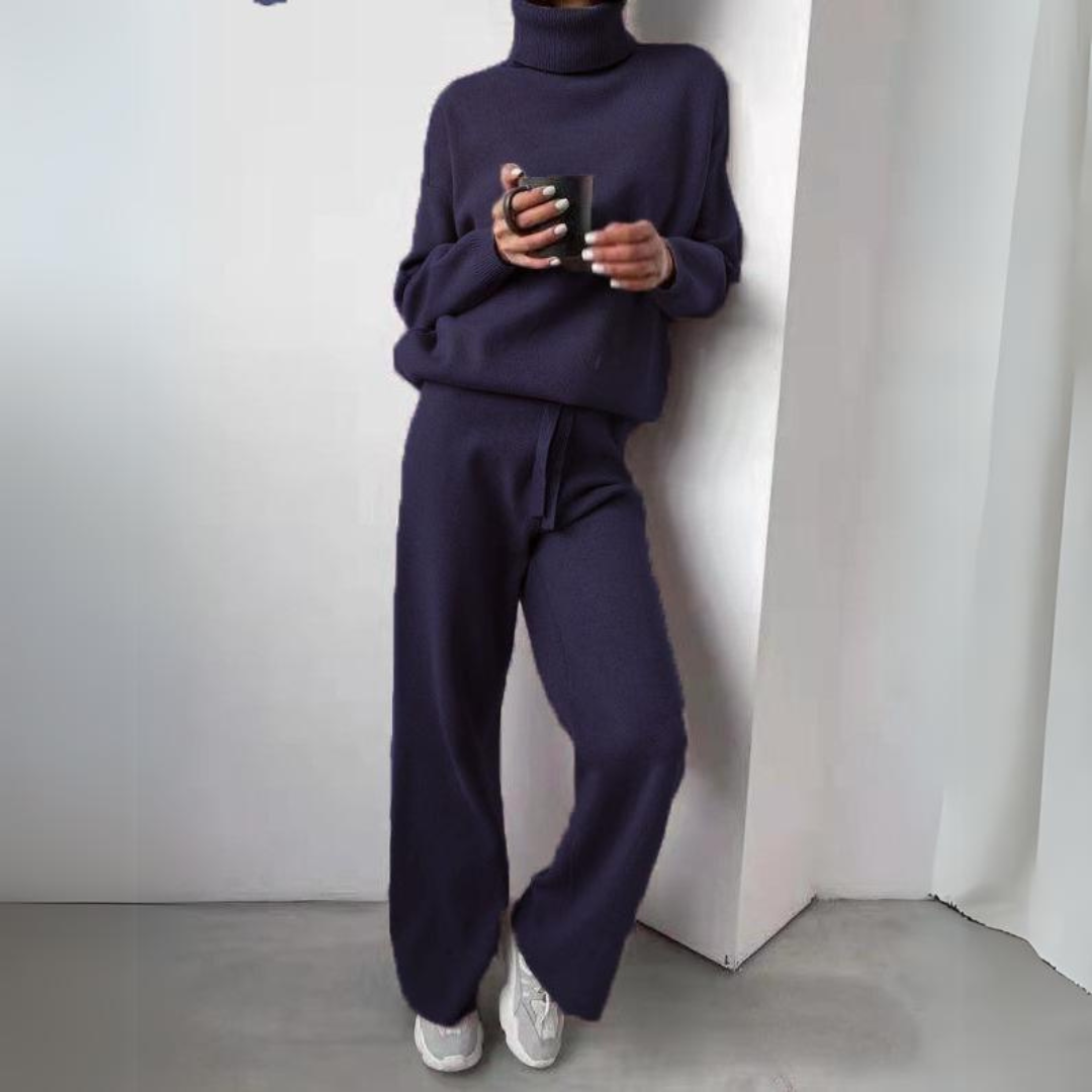 Anna - Turtleneck and Trouser Set — Blue