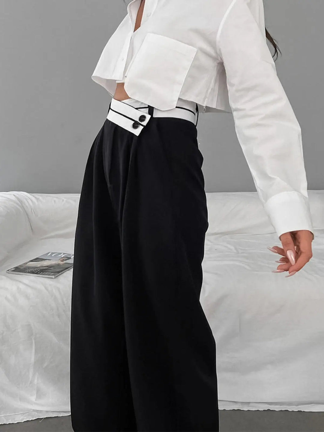 Marguerite - High Waist Wide Leg Trousers