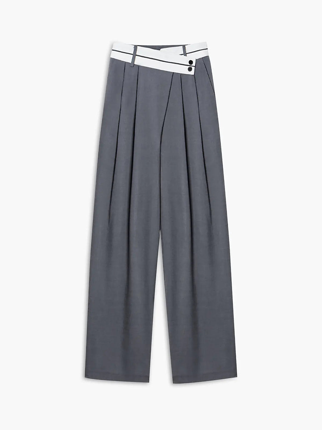 Marguerite - High Waist Wide Leg Trousers — Grey