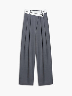 Marguerite - High Waist Wide Leg Trousers — Grey