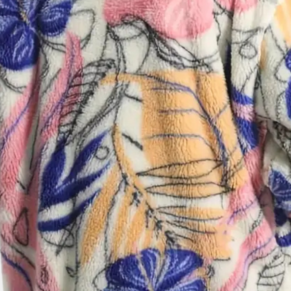 Sabrina - Floral Print Fluffy Jacket