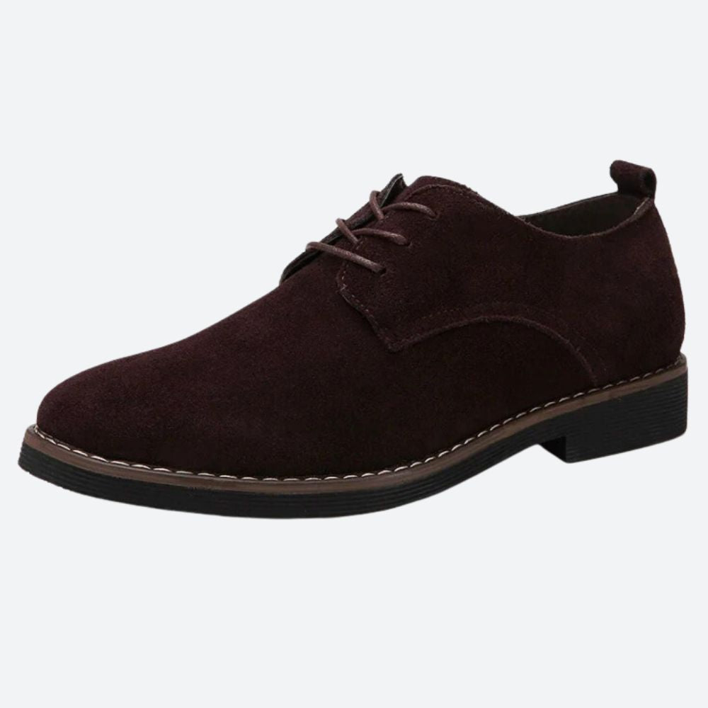 Clinton - Suede Derby Shoes — Brown