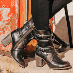 Fenella - Slouch Boots with Straps