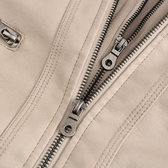 Charlotte - Faux Leather Jacket with Hood