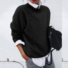 Nerida - Mock Neck Knit Jumper — Black