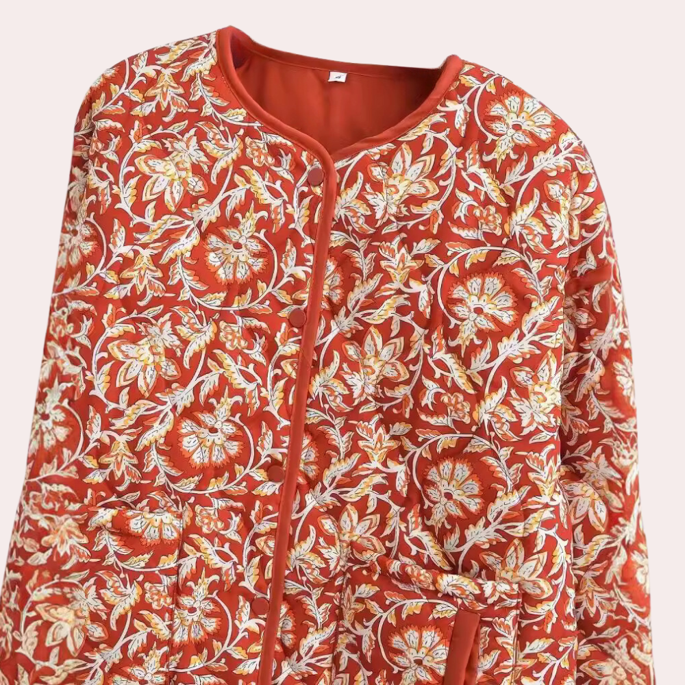 Stephanie - Botanical Print Quilted Jacket