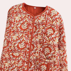 Stephanie - Botanical Print Quilted Jacket