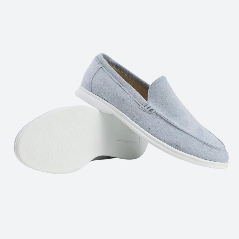 Desmond - Soft Suede Loafers — Fog blue