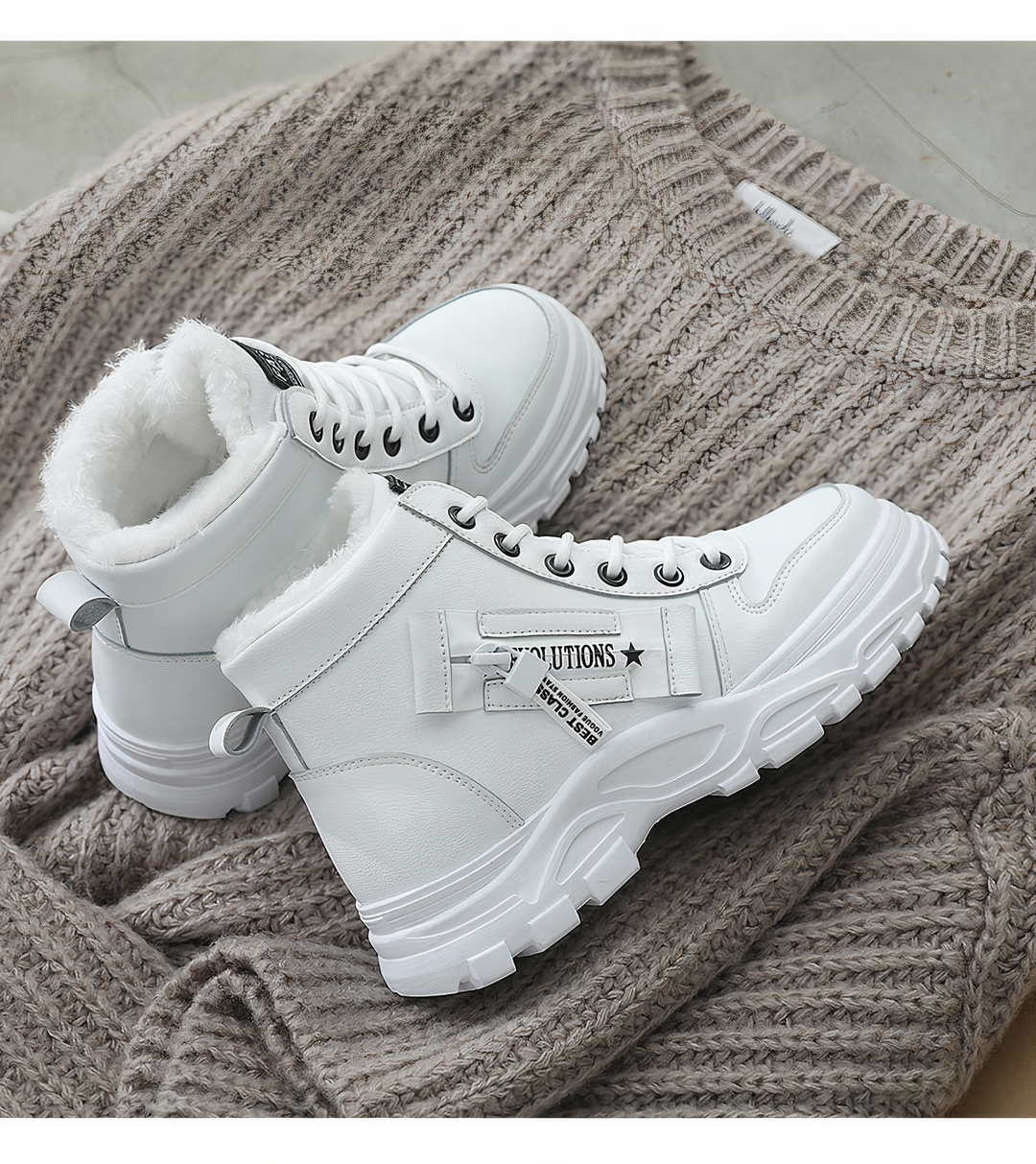 Blythe - Fur Lined High Tops — Weiß