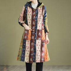 Serena - Patchwork Hooded Coat