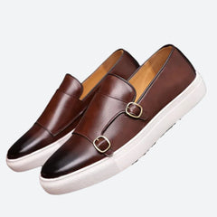 Chandler - Double Monk Strap Shoes — Brown