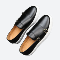 Chandler - Double Monk Strap Shoes — Black