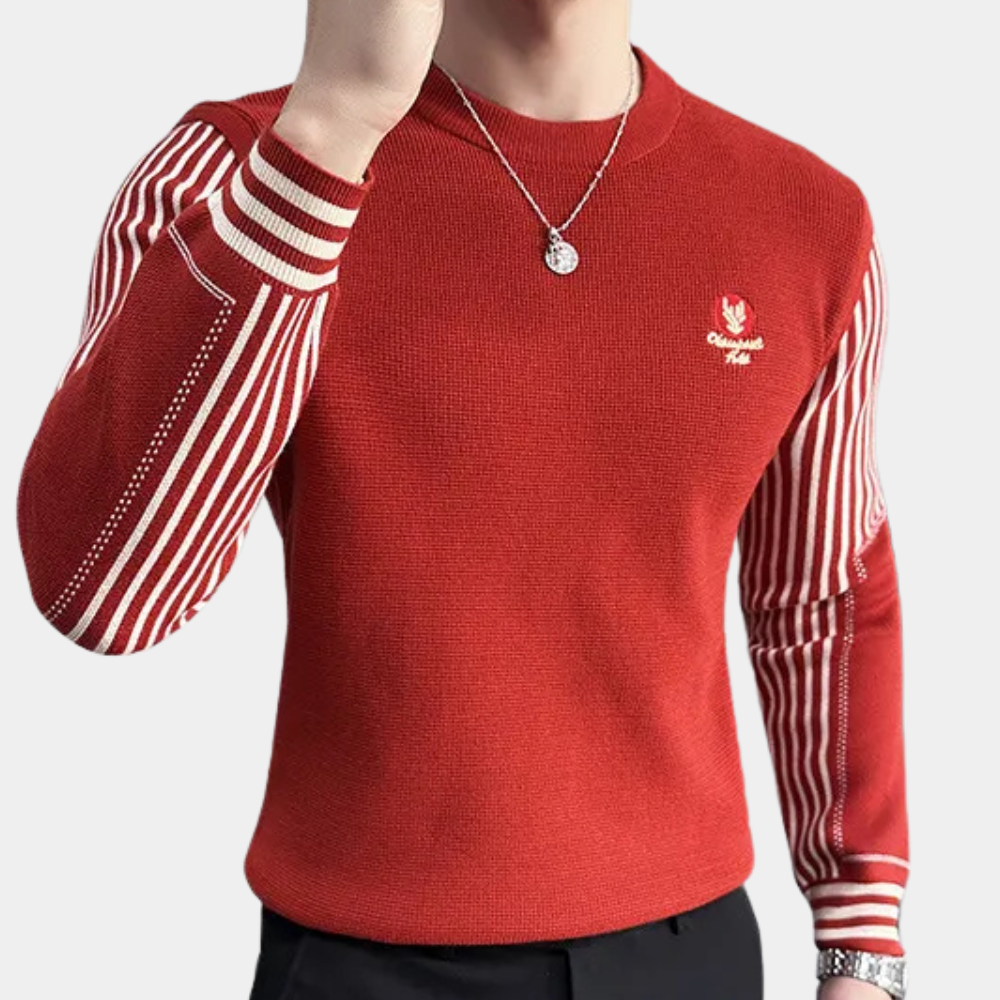 Nicholas - Jumper with Striped Sleeves