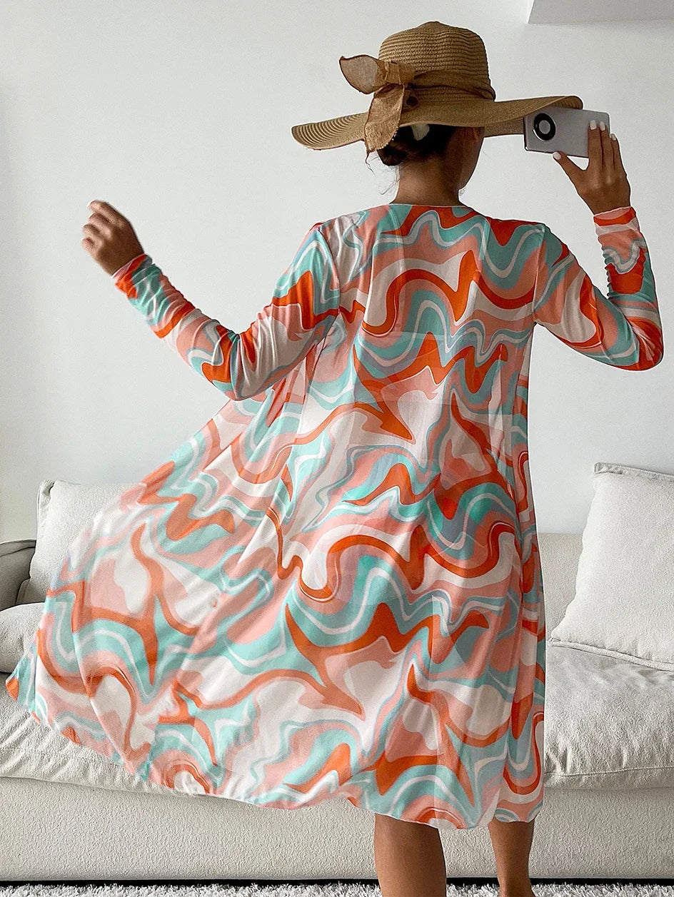 Evangeline - Print Bikini with Kimono