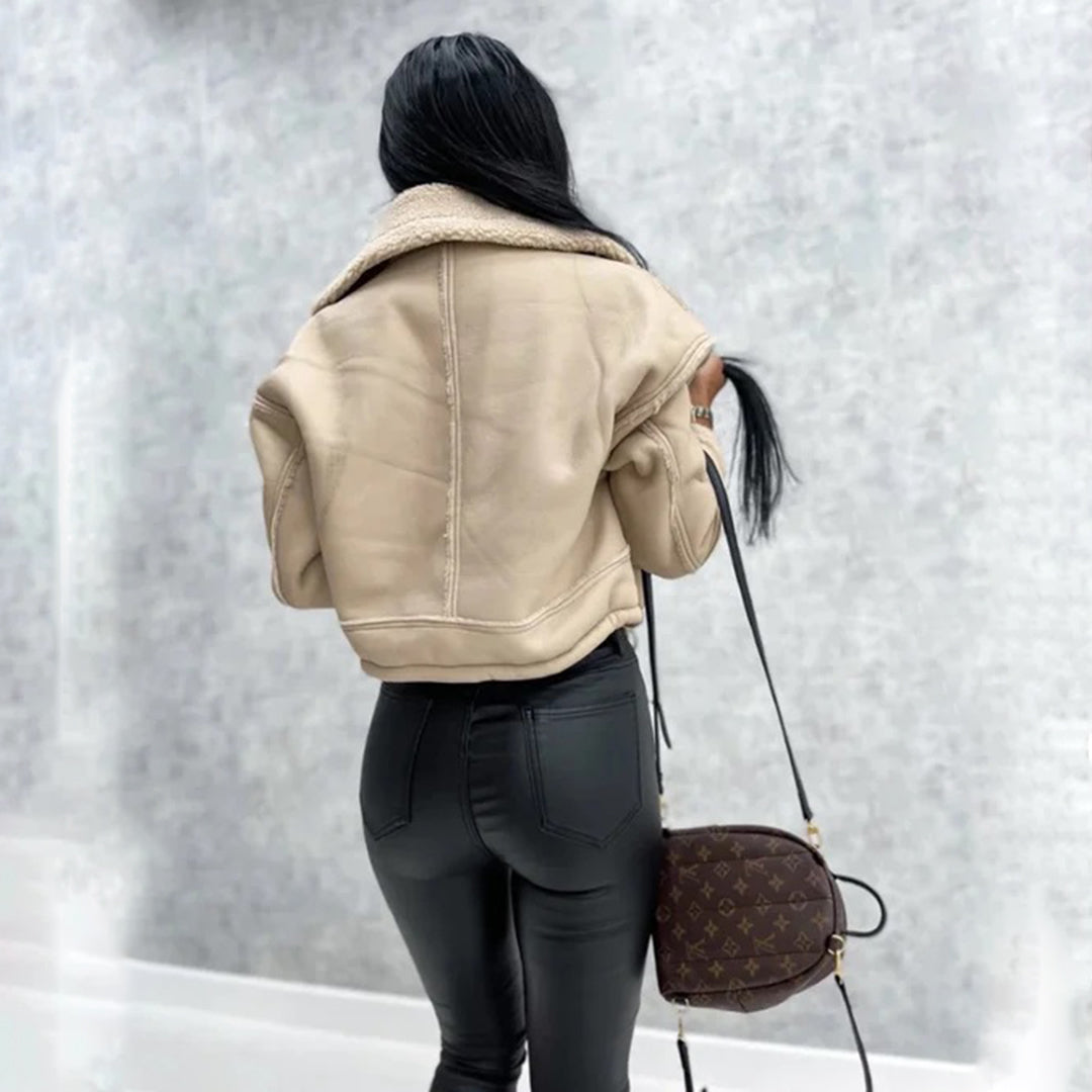 Caitlin - Shearling Biker Jacket