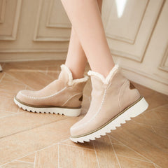 Elspeth - Suede Fleece Lined Boots — Beige