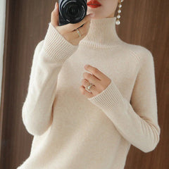 Astrid - High Neck Jumper — Beige