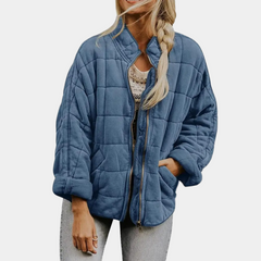 Bernadette - Quilted Jacket with Pockets — Blue
