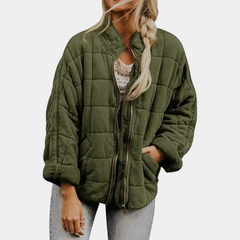 Bernadette - Quilted Jacket with Pockets — Army green