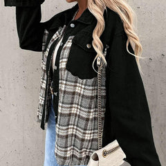 Henrietta - Denim Jacket with Check Panels