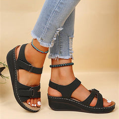 Coralie - Platform Sport Sandals — Black