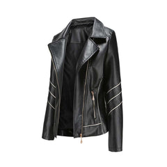 Paulette - Studded Leather Biker Jacket