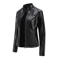 Natalie - Faux Leather Biker Jacket