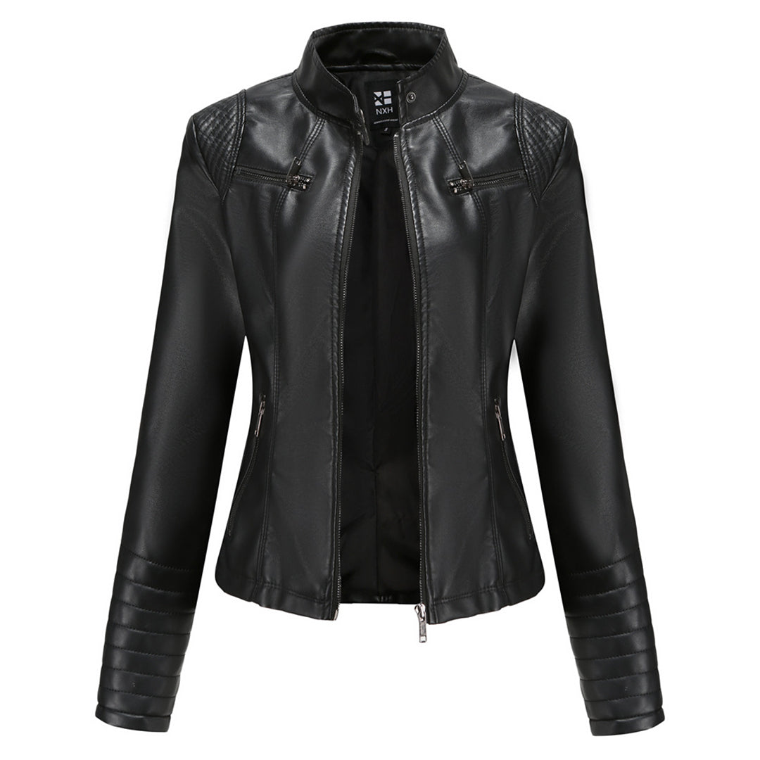 Alberta - Faux Leather Moto Jacket