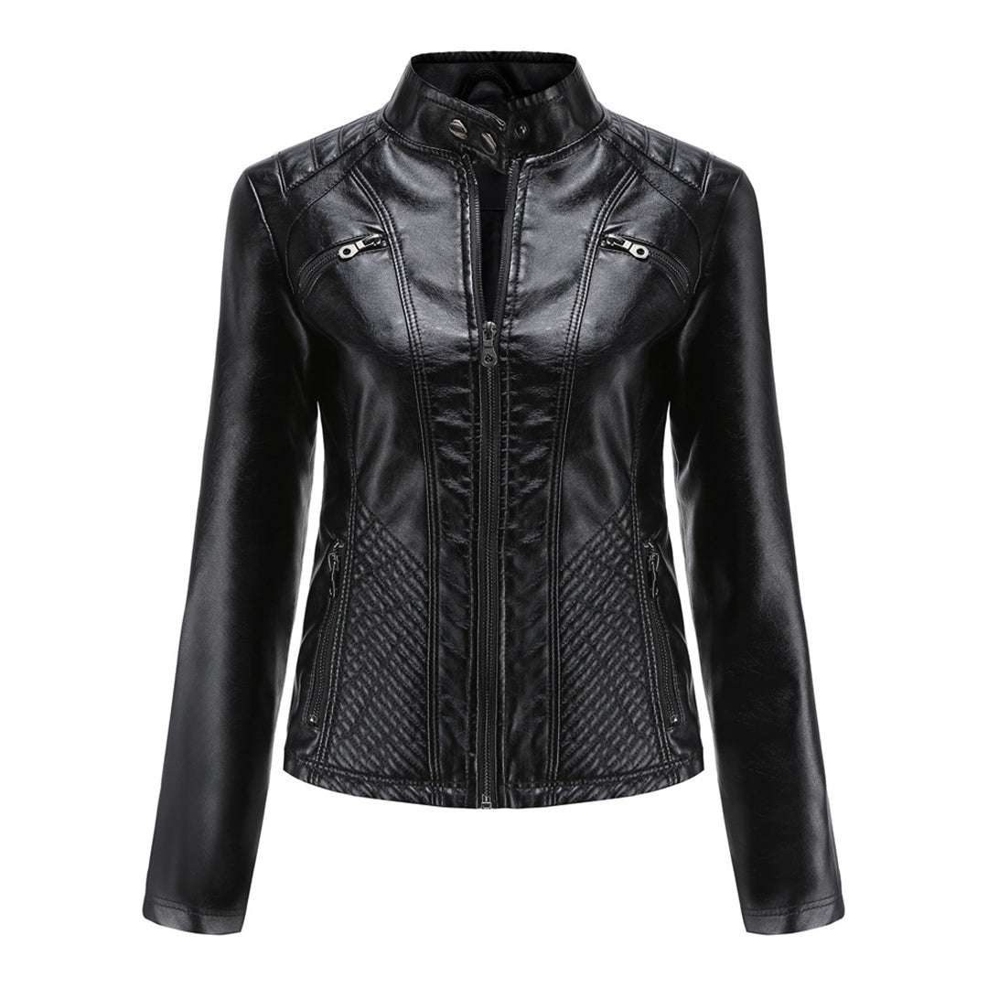 Natalie - Faux Leather Biker Jacket