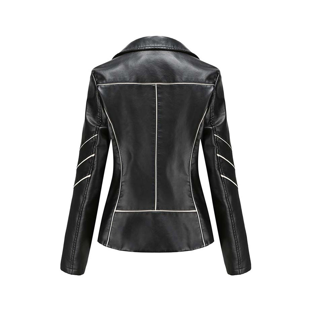Paulette - Studded Leather Biker Jacket