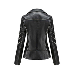 Paulette - Studded Leather Biker Jacket