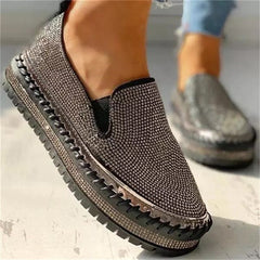 Frances - Rhinestone Slip on Shoes